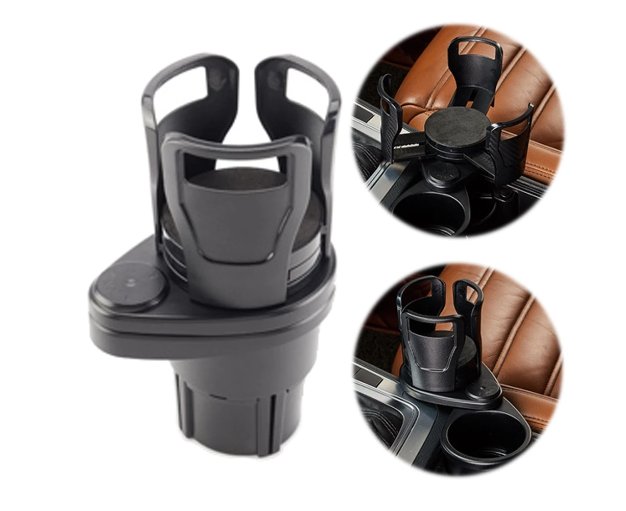 Adjustable 2in1 Car Seat Cup Holder Water Bottle Drink Coffee Food Storage Carry