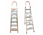 6 Step Aluminium Multi Purpose Folding Ladder Light Weight Non Slip Platform