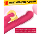 Beaded Waterproof Thrusting G Spot Vibrator, 9.8" Rabbit Vibrator Adult Sex Toys with 3 Thrusting & Rotation 10 Vibrations Modes