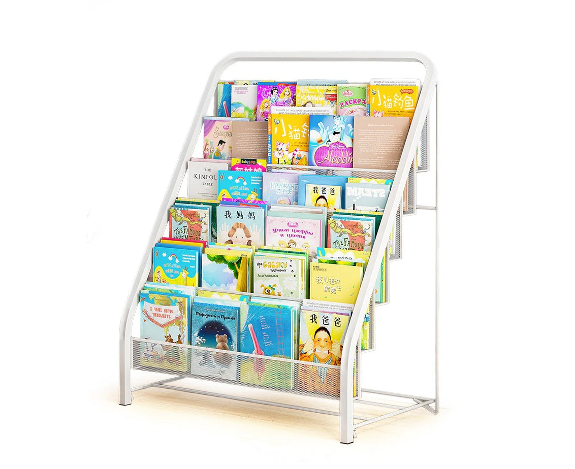 Foret Magazine kids Bookshelf Display Rack Organiser Storage - White