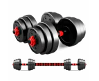 30kg Adjustable Dumbbell Set Barbell Home GYM Exercise Weights Fitness