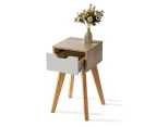 Foret Bedside Table Side Tables Drawers Nightstand Bedroom Storage Cabinet Wood Maple Handleless