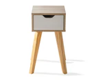 Foret Bedside Table Side Tables Drawers Nightstand Bedroom Storage Cabinet Wood Maple Handleless