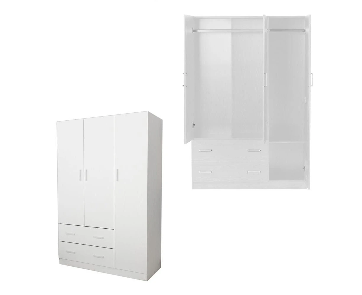 Foret Cabinet Wardrobe Clothes Rack Bedroom Storage Organiser WHITE