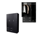 Foret Cabinet Wardrobe Clothes Rack Bedroom Storage OrganiserColour: - BLACK