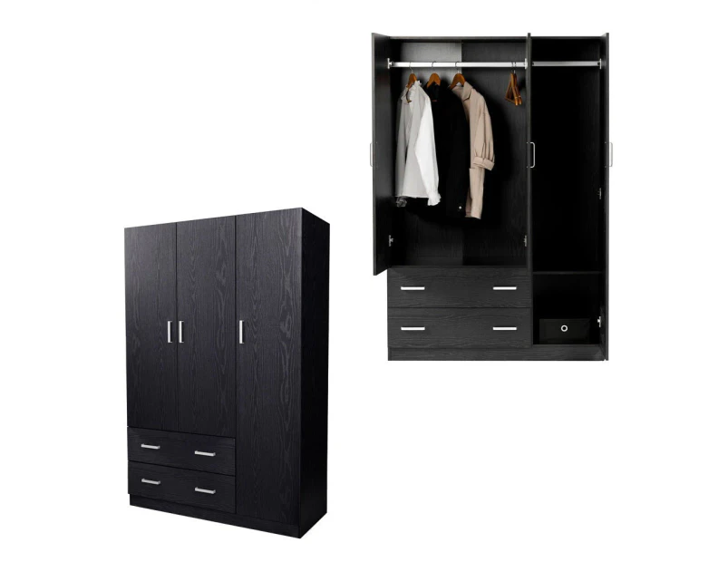 Foret Cabinet Wardrobe Clothes Rack Bedroom Storage OrganiserColour: - BLACK