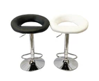 Foret Barstools 2x Bar Stools Gas Lift Swivel Stool Chairs Kitchen Pu Leather Wh