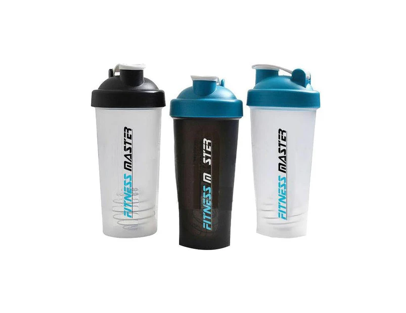 Multi 700ml GYM Protein Supplement Drink Blender Mixer Shaker Shake Ball Bottle - 3X