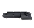Foret 4 Seater Sofa ,L Shape Lounge black Couch
