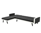 Foret 5 Seater Sofa Bed Modular Corner Lounge Recliner Couch Chaise Fabric Black White