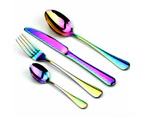 Cutlery Set Rainbow 32 pcs Stainless Steel Knife Fork Spoon Stylish Teaspoon Kitchen