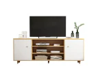 Foret 140cm TV Cabinet Stand Entertainment Unit Storage Open Shelf Wooden Maple