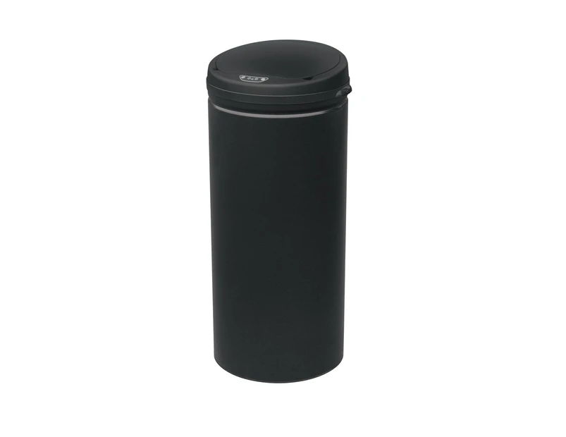 Salesbay Sensor Bin 50L Black Stainless Steel Rubbish Bin Motion Automatic