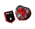 red-Heart-shaped rose eternal flower ring box-wedding gift diamond ring jewelry storage box