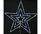 Christmas Solar Multi-Coloured Flashing 3-In-1 Star Tubelight 70cm