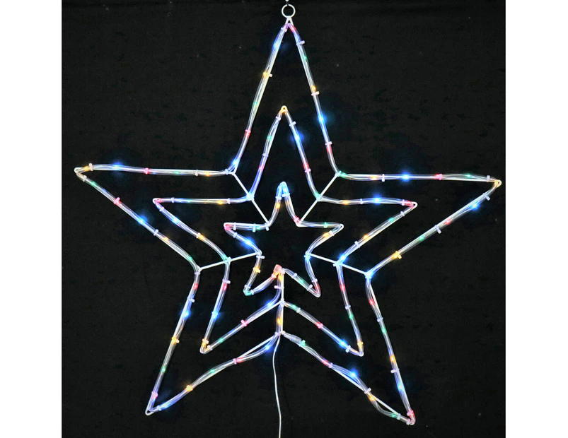 Christmas Solar Multi-Coloured Flashing 3-In-1 Star Tubelight 70cm