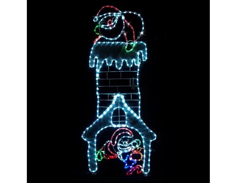 1.5m SANTA Up & Down CHIMNEY LED Ropelight Flashing Light Christmas Xmas