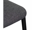 Emmitt Fabric Dining Chair - Dark Grey in Black Legs