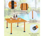 Costway Folding Camping Table Fir Wood Picnic Table Outdoor BBQ Desk Party Travel 50kg Capacity w/Carry Bag