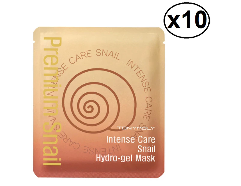 10 x Tonymoly Intense Care Snail Hydro-gel Mask - Tony Moly TolyMoly Face Sheet Hydrogel Pack Moisturising Anti-Ageing