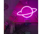 Decor Neon Lights Romantic Long Lasting ABS Planet LED Neon Lights for Indoor - Pink