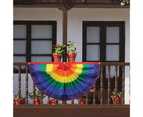 Pleated Rainbow Fan Flags Digitally Printed Holiday Banner 45*90cm