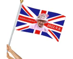 Queen Elizabeth Memorial Flag 3x5Ft British Union Jack Flag Featuring Her Majesty Jubilee Decoration Bunting for Mourning Grieve Type--A