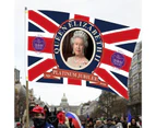 Queen Elizabeth II Flag - British Platinum Jubilee Flag for The Queen 70th Anniversary - Patriotic Home Garden Decor for Queen Elizabeth II (90*150cm)