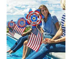 USA Flag Reflective Pinwheel Rotating Bird Scare Windmill