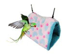 Pet Bird Parrot Plush Heart Print Warm Soft Hanging Hammock Sleeping Bed Nests-M Pink unique value