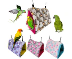 Pet Bird Parrot Plush Heart Print Warm Soft Hanging Hammock Sleeping Bed Nests-S Purple unique value