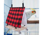 Bird Hammock Wood Stand with Bells Hanging Bed Winter Warm Parrot Plush Tent House Bird Supplies-Red Black unique value
