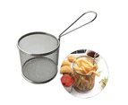 2Pcs Mini Stainless Steel Fry Baskets Fried Food Cooking Tools Potato Chips Prawn Chicken Fried Tool Kitchen Strainer Basket Colander