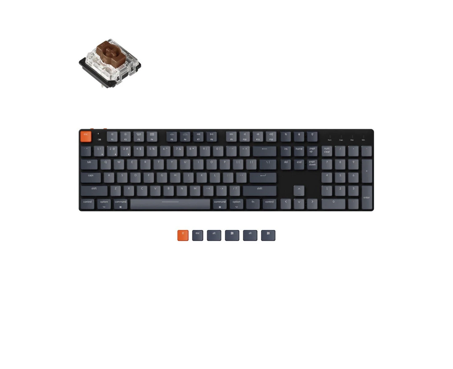 Keychron K5 SE Low-Profile Bluetooth Hot-Swappable RGB Backlit Mechanical Keyboard Optical Brown Switch Mac Windows K5SE-E3 [KBKCK5SEE3BROWN]