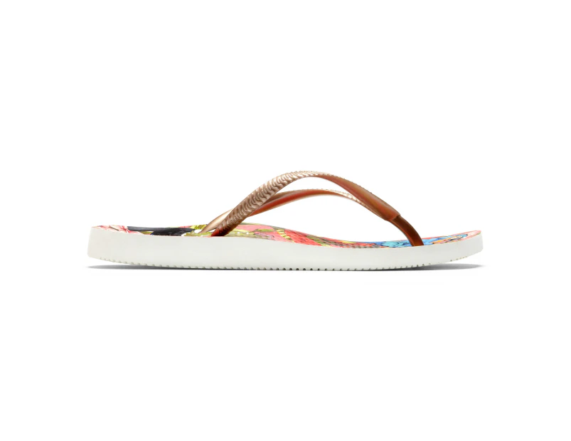 Vionic Women's Noosa Toe Post Sandal - Red Tropical Bronze