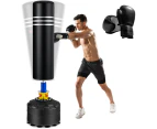 Costway MMA Boxing Punching Bag Heavy UFC Kick Training Punchbag Stand w/Glove & 12 Suction Cup Base Shock Absorber