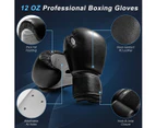 Costway MMA Boxing Punching Bag Heavy UFC Kick Training Punchbag Stand w/Glove & 12 Suction Cup Base Shock Absorber