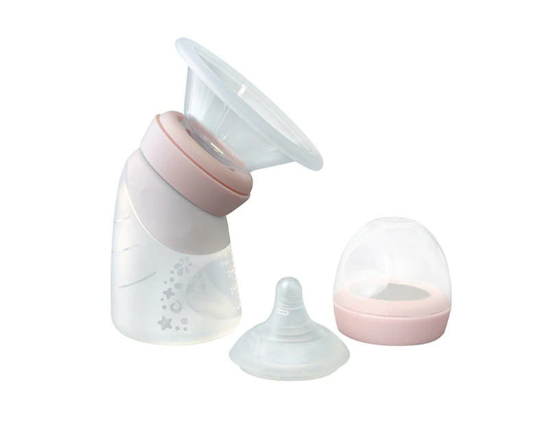 Marcus & Marcus Silicone Angled Feeding Pump Bottle & Breast Pump 120ml Pink 0+