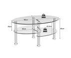 Giantex 3-tier Glass Coffee Table Modern Center Table w/Display Shelf Steel Frame for Living Room Office