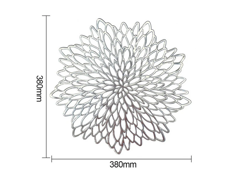 Windyhope 38cm Round Hollow Flower Coaster Table Bowl Dish Pad Mat Placemat Party Decor-Rose Golden
