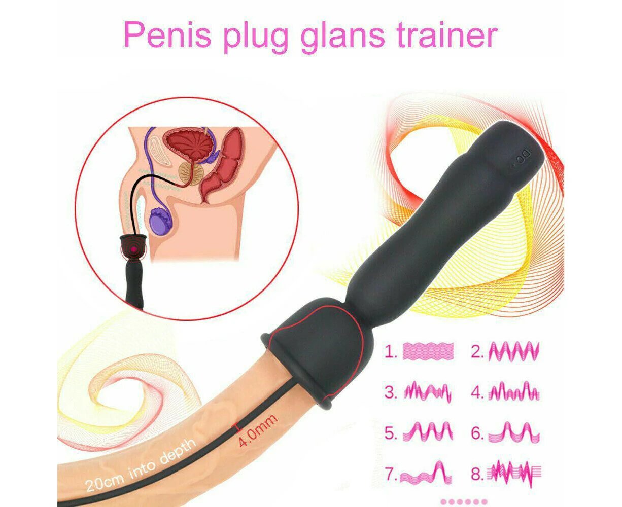 USB Male Penis Plug Dilator Enhancing Stretch Urethral Sounds MutiSpeed Vibrator 8 Speed Waterproof Vibrating Urethral Dilator