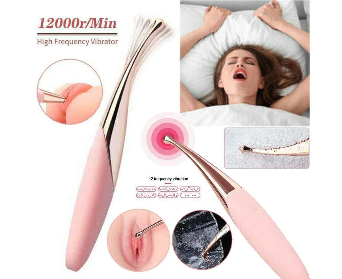 12 Modes Orgasm Finger Vibrator G-Spot Dildo Clit Nipple Wand Massager Sex Toys For Women