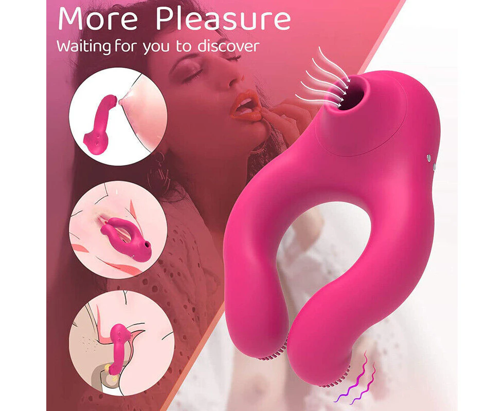 Penis Cock Ring Clit Sucking G-spot Dildo Vibrator Sex Toys For Men Couple Women Waterproof