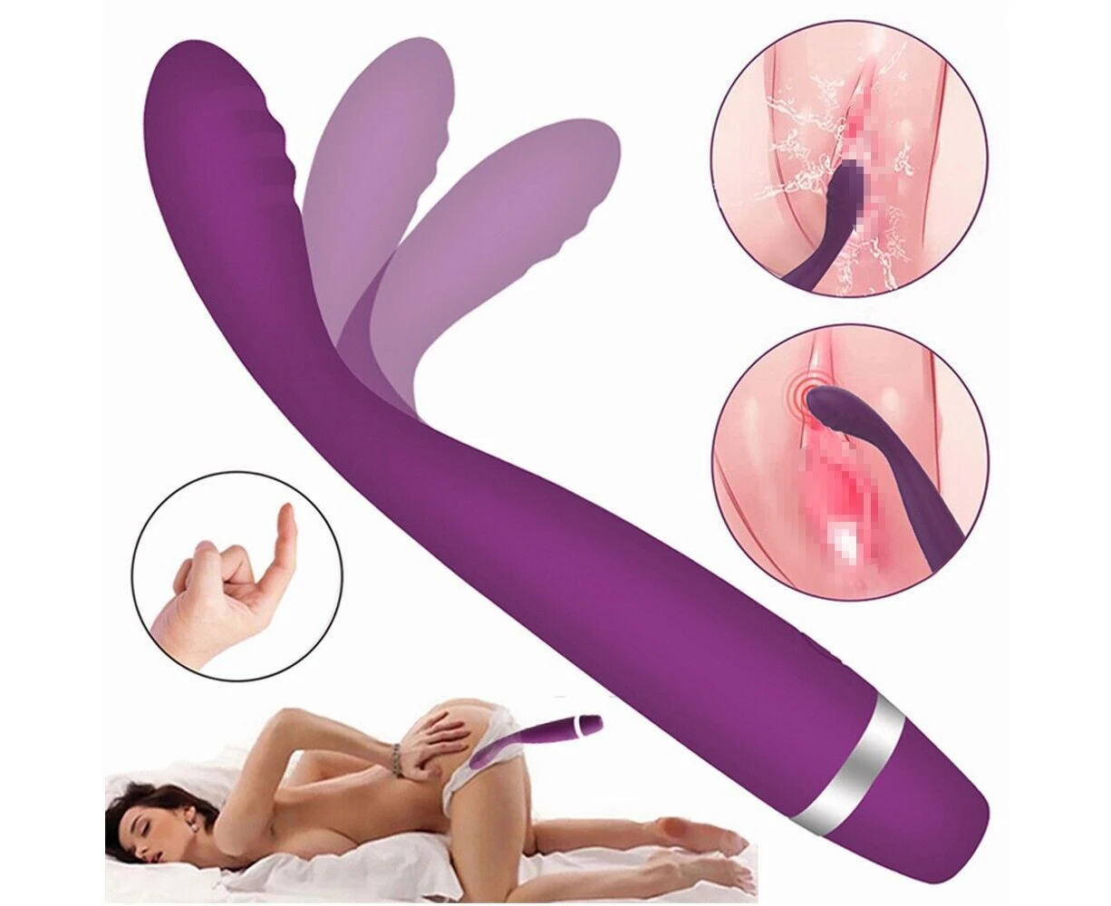 4 in 1 Purple Clit Orgasm Finger Vibrator G-Spot Dildo Nipple Massager Wand Sex Toys For Women