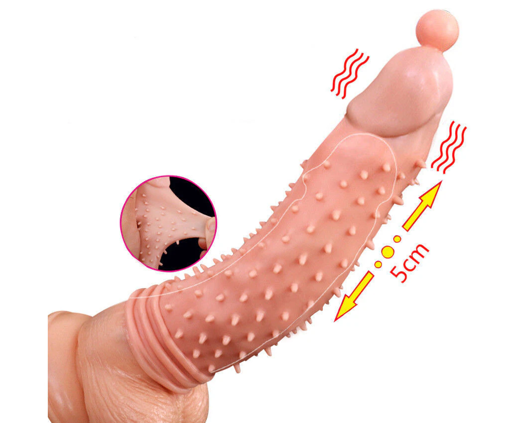 Vibrating Male Penis Extension Extender Sleeve Cock Cage Couple Sex Toys For Men