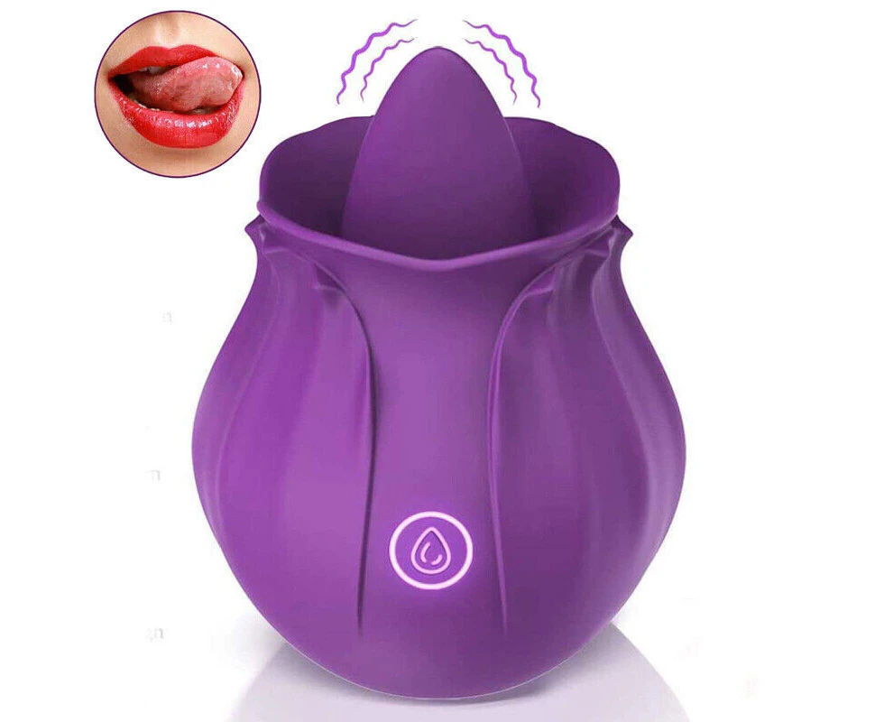 Waterproof Tongue Oral Clit Licking Rose Vibrator G Spot Dildo Sex Toys for Women