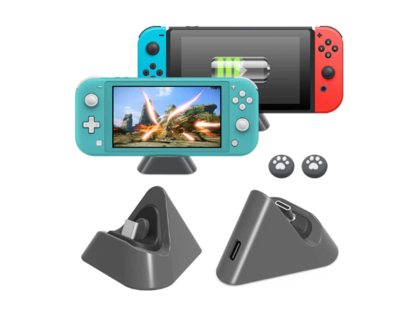 Nintendo Switch Lite And Switch's Charging Dock Small Types Port Charger Station Blue - Silver