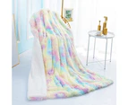 FancyGrab Throw Blanket Reversible Shag and Sherpa Blanket Soft Plush Fleece Blanket Bedding Blankets Multicolor - Medium