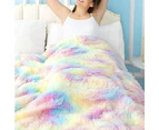 FancyGrab Throw Blanket Reversible Shag and Sherpa Blanket Soft Plush Fleece Blanket Bedding Blankets Multicolor - Medium