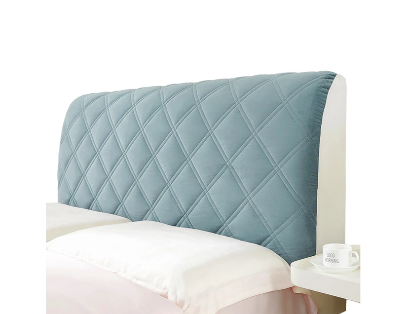 FancyGrab Soft Quilted Bed Headboard Cover Bed Head Slipcover Dustproof Bed Head Backrest Protector Blue - Large
